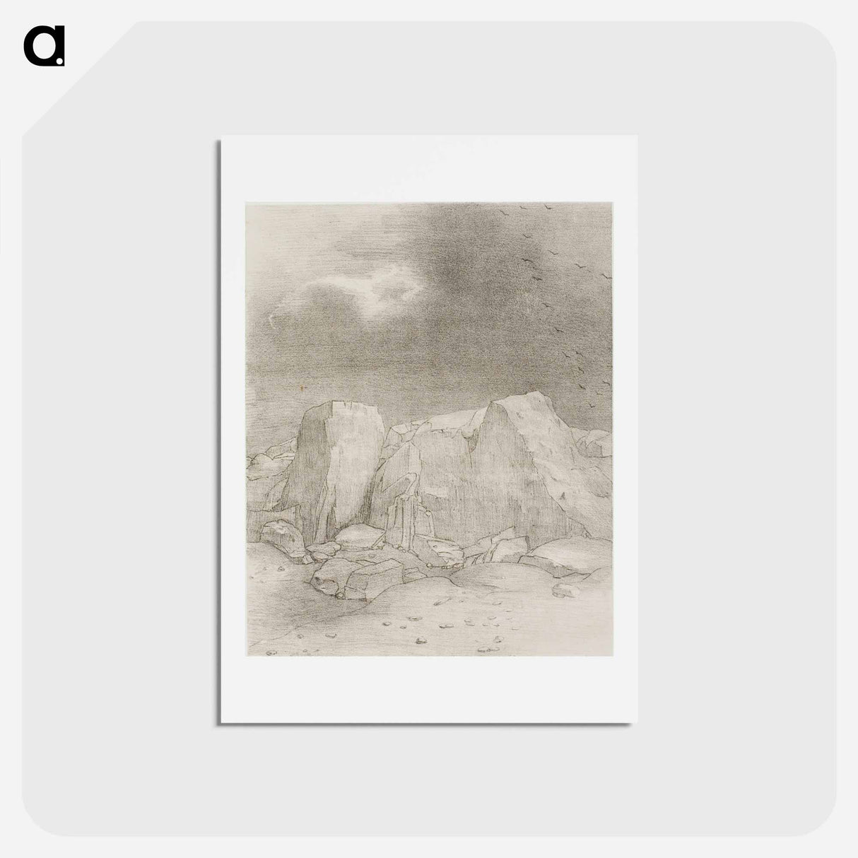 アートポストカード-And He Discerns an Arid, Knoll-Covered Plain - オディロン ルドン Postcard.