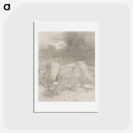 アートポストカード-And He Discerns an Arid, Knoll-Covered Plain - オディロン ルドン Postcard.