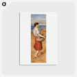 アートポストカード-Girl with Basket of Fish - ピエール オーギュスト ルノワール Postcard.