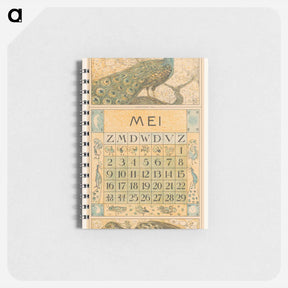 アートメモ帳-Kalenderblad mei met pauw - テオ ヴァン ホイテマ Memo.