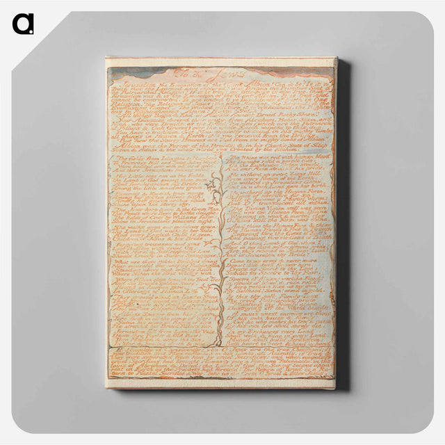 アートパネル-Jerusalem, Plate 27, "To the Jews...." - ウィリアム ブレイク Canvas.