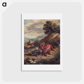 アートポストカード-The death of Laras - ウジェーヌ ドラクロワ Postcard.