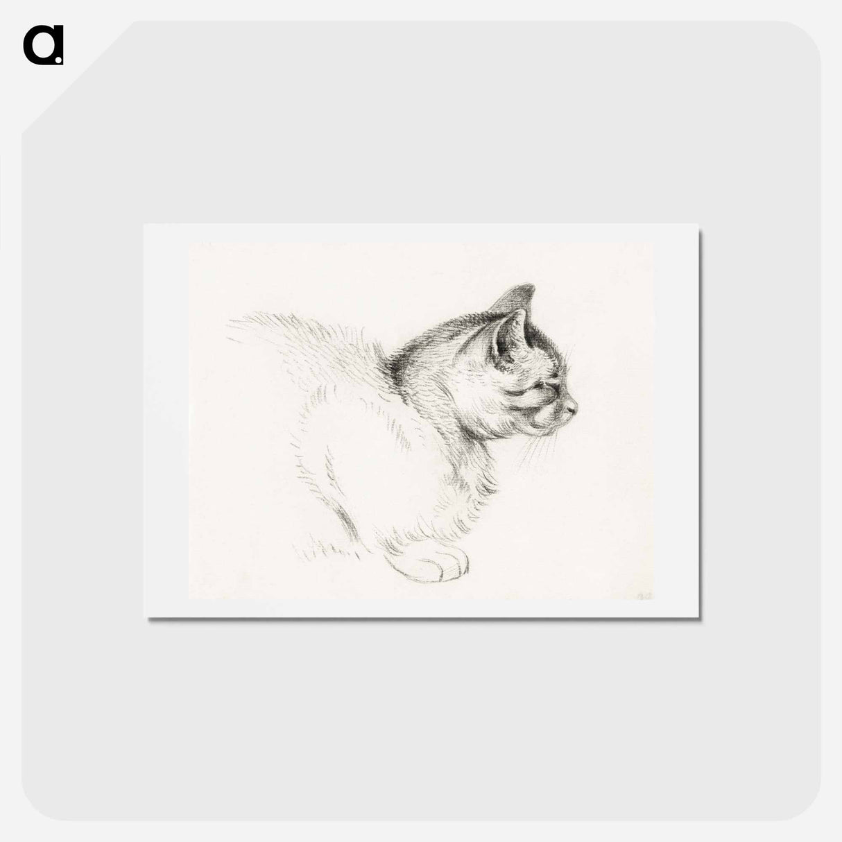 アートポストカード-Sketch of a cat - ジャン ベルナール Postcard.