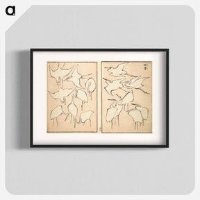 アートポスター-Transmitting the Spirit, Revealing Form of Things: Picture Album of Drawings at One Stroke - 葛飾 北斎 Poster.