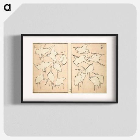 アートポスター-Transmitting the Spirit, Revealing Form of Things: Picture Album of Drawings at One Stroke - 葛飾 北斎 Poster.