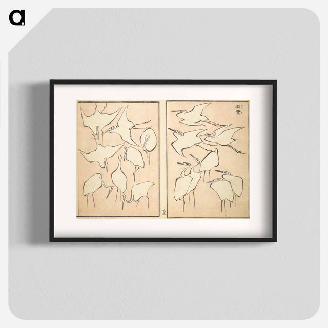 アートポスター-Transmitting the Spirit, Revealing Form of Things: Picture Album of Drawings at One Stroke - 葛飾 北斎 Poster.