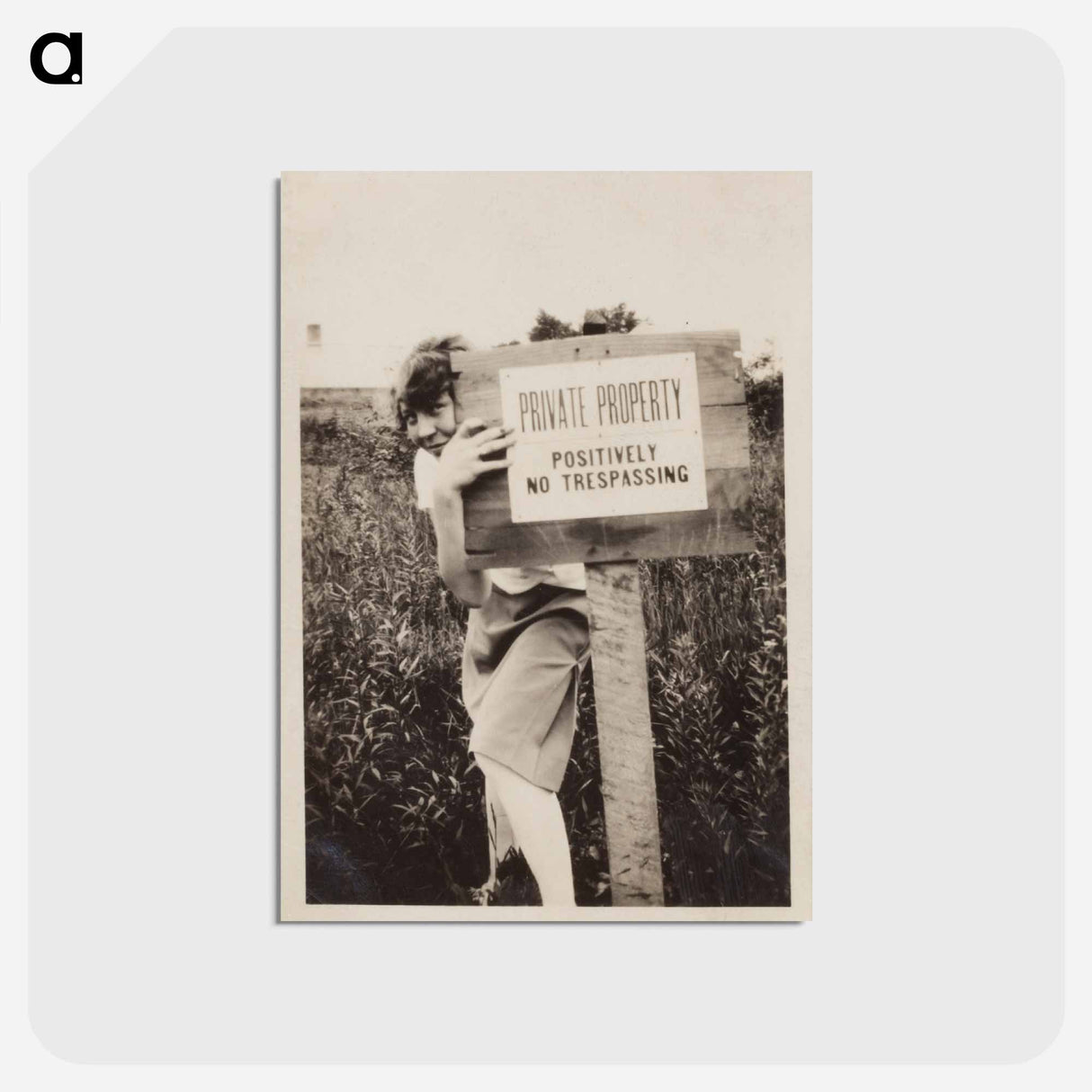 アートポストカード-Woman with No Trespassing Sign
 - セントルイス美術館 Postcard.