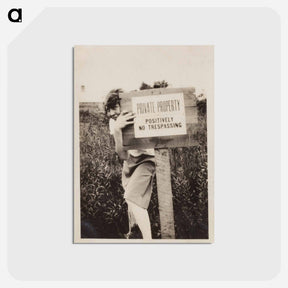 アートポストカード-Woman with No Trespassing Sign
 - セントルイス美術館 Postcard.