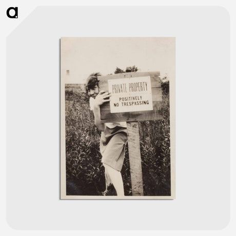 アートポストカード-Woman with No Trespassing Sign
 - セントルイス美術館 Postcard.