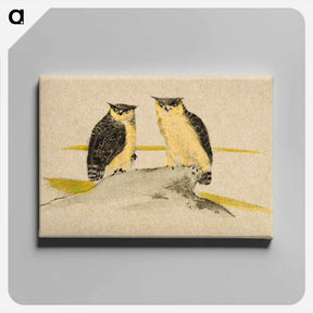 アートパネル-Wenskaart met twee uilen - テオ ヴァン ホイテマ Canvas.