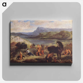 アートパネル-Ovid among the Scythians - ウジェーヌ ドラクロワ Canvas.