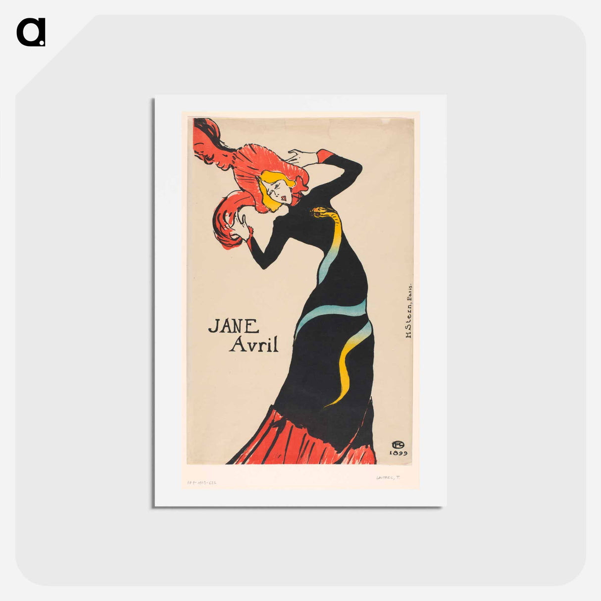 アートポストカード-Jane Avril - アンリ ド トゥールーズ ロートレック Postcard.
