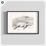 Lying pig, in the corner of a loft - ジャン ベルナール Poster.
