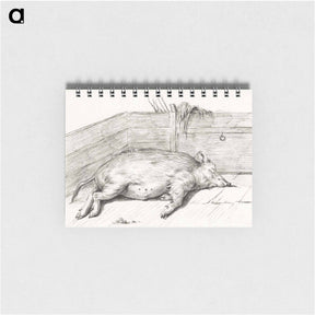 アートメモ帳-Lying pig, in the corner of a loft - ジャン ベルナール Memo.