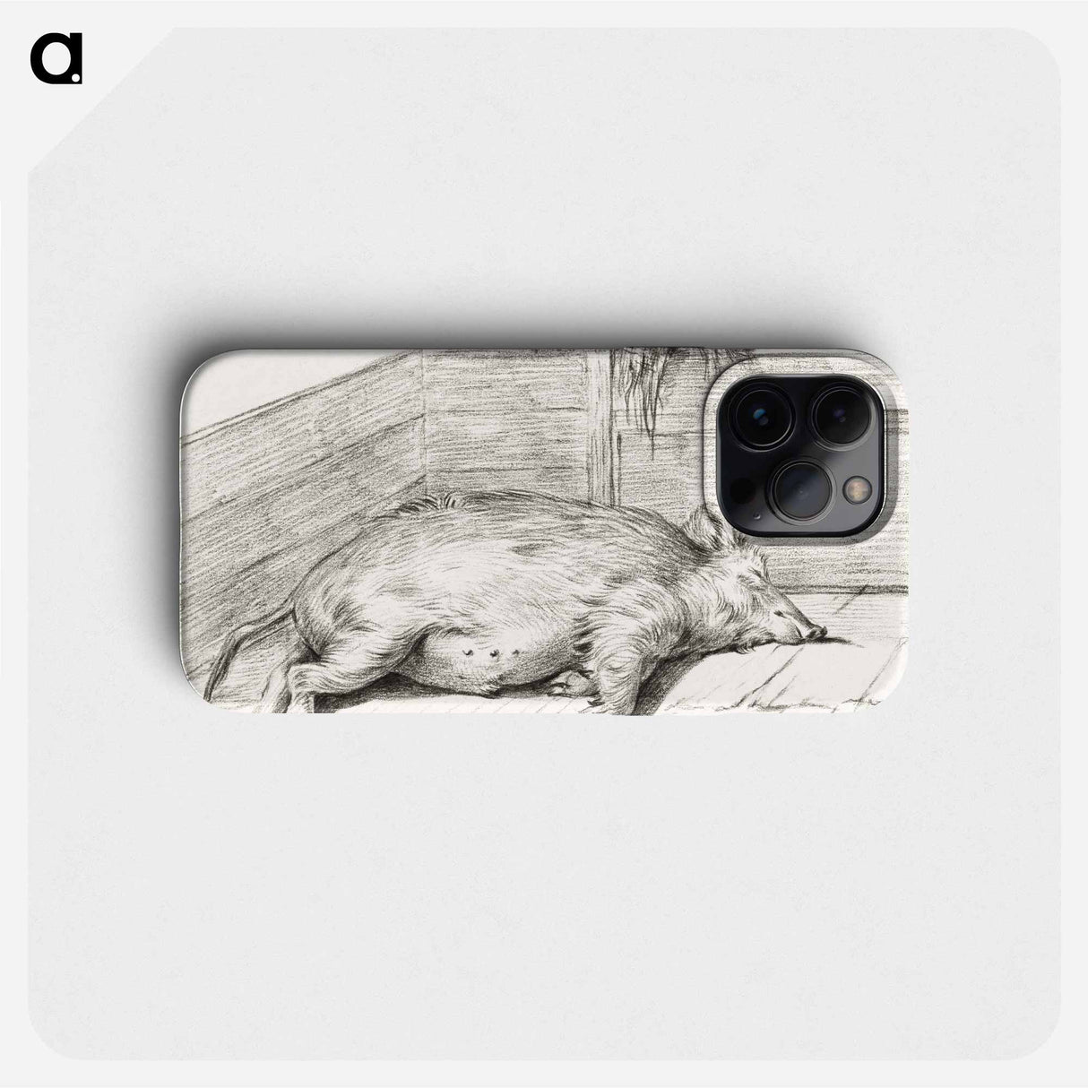 Lying pig, in the corner of a loft - ジャン ベルナール Phone Case.