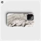 Lying pig, in the corner of a loft - ジャン ベルナール Phone Case.