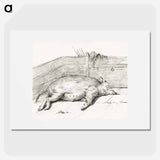 Lying pig, in the corner of a loft - ジャン ベルナール Poster.