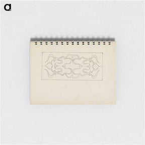アートメモ帳-Symmetrisch patroon van krullende lijnen binnen een rechthoek by Julie de Graag - ユリー デ フラーハ Memo.
