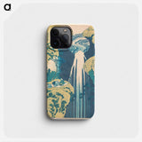 The Amida Falls in the Far Reaches of the Kisokaidō Road - Katsushika Hokusai Phone Case.