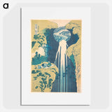 The Amida Falls in the Far Reaches of the Kisokaidō Road - 葛飾 北斎 Poster.