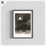 Precarious Glimmering, a Head Suspended from Infinity - オディロン ルドン Poster.