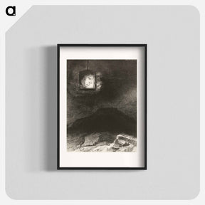 アートポスター-Precarious Glimmering, a Head Suspended from Infinity - オディロン ルドン Poster.