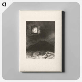 アートパネル-Precarious Glimmering, a Head Suspended from Infinity - オディロン ルドン Canvas.