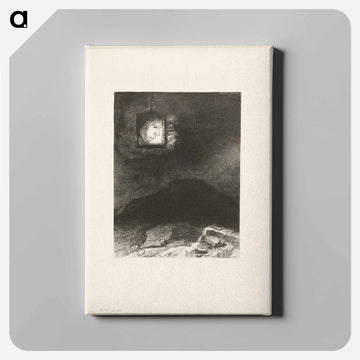 Precarious Glimmering, a Head Suspended from Infinity - オディロン ルドン Canvas.