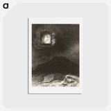 アートポストカード-Precarious Glimmering, a Head Suspended from Infinity - オディロン ルドン Postcard.
