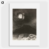 Precarious Glimmering, a Head Suspended from Infinity - オディロン ルドン Poster.