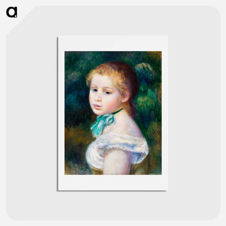 アートポストカード-Head of Young Girl - ピエール オーギュスト ルノワール Postcard.