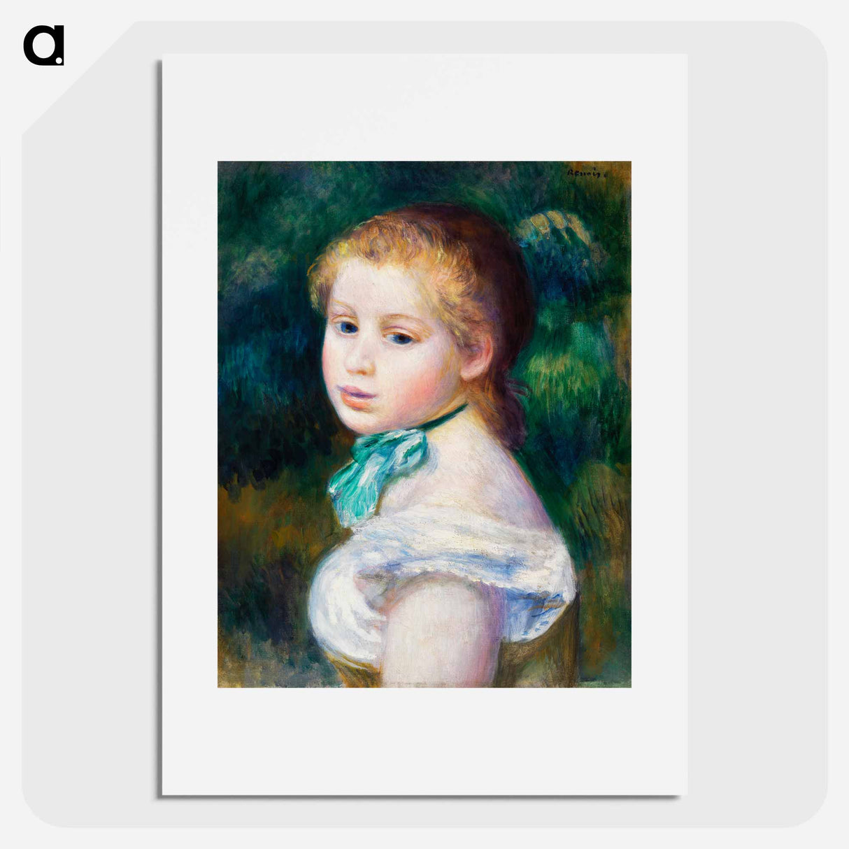 Head of Young Girl - Pierre-Auguste Renoir Poster.