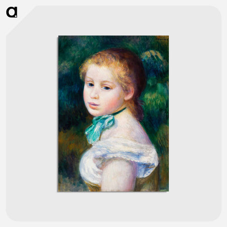 アートポストカード-Head of Young Girl - ピエール オーギュスト ルノワール Postcard.