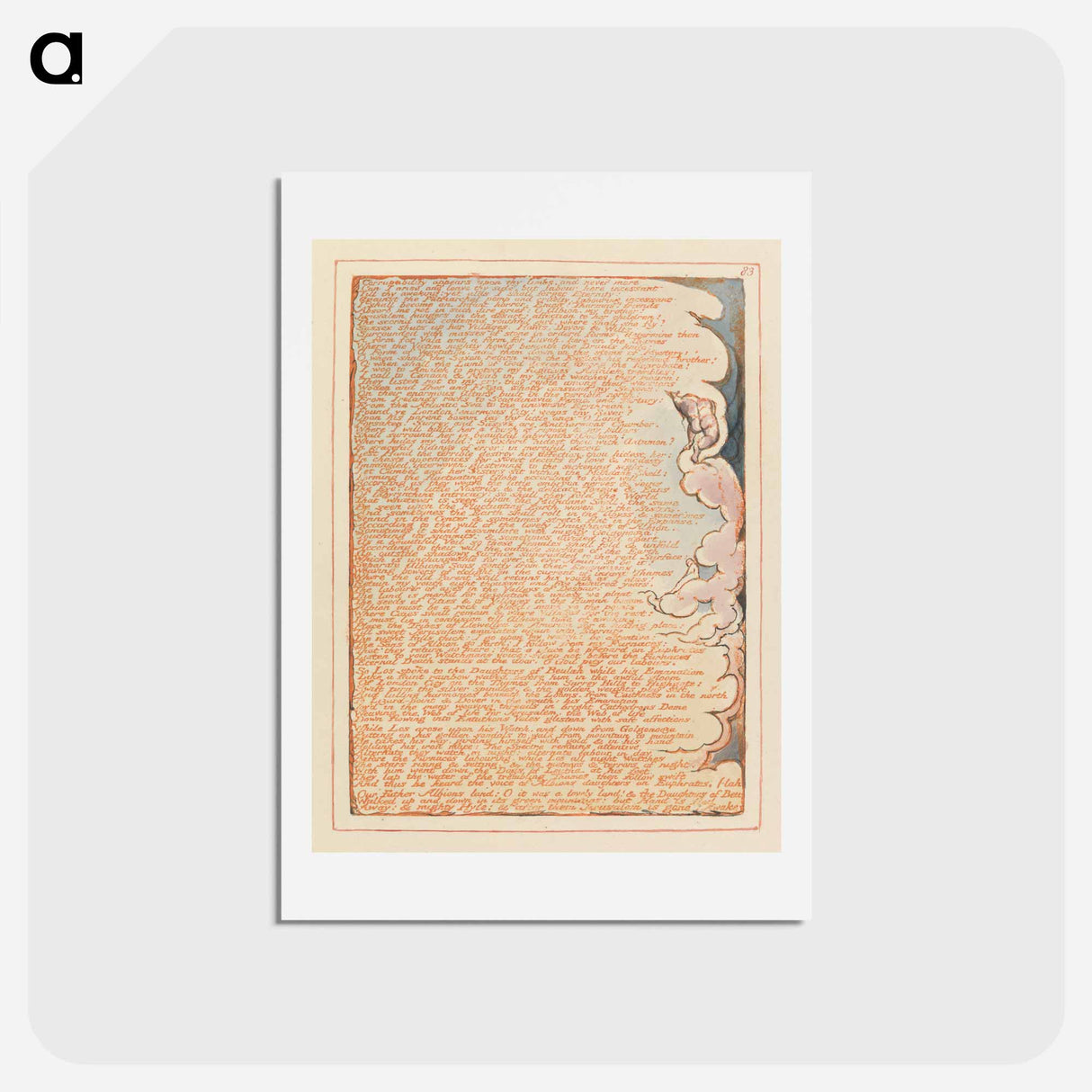 アートポストカード-Jerusalem, Plate 83, "Corruptability appears upon thy limbs...." - ウィリアム ブレイク Postcard.