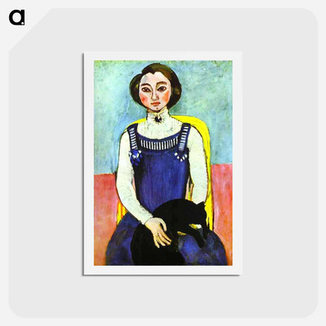 アートポストカード-Girl with A Black Cat - アンリ マティス Postcard.