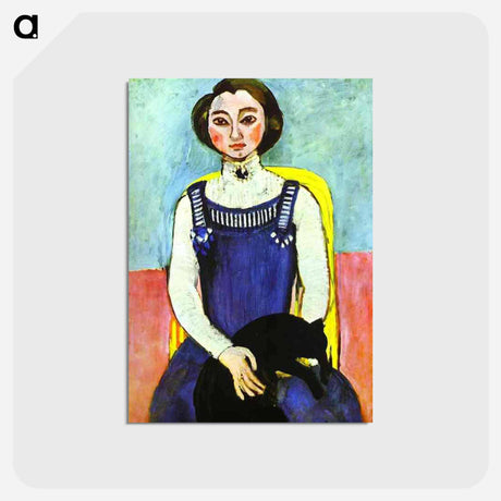 アートポストカード-Girl with A Black Cat - アンリ マティス Postcard.