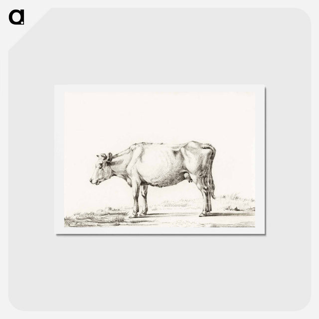 アートポストカード-Standing cow - ジャン ベルナール Postcard.