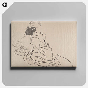 アートパネル-Katsushika Hokusai’s Japanese woman. Album of Sketches - 葛飾 北斎 Canvas.