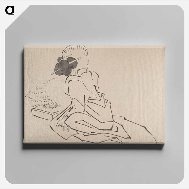 アートパネル-Katsushika Hokusai’s Japanese woman. Album of Sketches - 葛飾 北斎 Canvas.