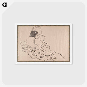 アートポストカード-Katsushika Hokusai’s Japanese woman. Album of Sketches - 葛飾 北斎 Postcard.