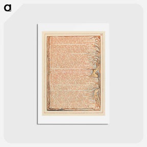 アートポストカード-Jerusalem, Plate 38, "His face and bosom...." - ウィリアム ブレイク Postcard.