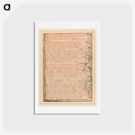 アートポストカード-Jerusalem, Plate 38, "His face and bosom...." - ウィリアム ブレイク Postcard.