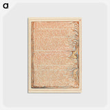 アートポストカード-Jerusalem, Plate 38, "His face and bosom...." - ウィリアム ブレイク Postcard.