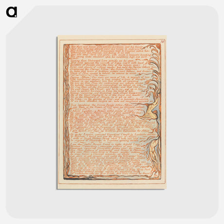 アートポストカード-Jerusalem, Plate 38, "His face and bosom...." - ウィリアム ブレイク Postcard.