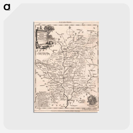 アートポストカード-Map of Westcestershire from the 'London Magazine'
 - イェール大学アートギャラリー Postcard.