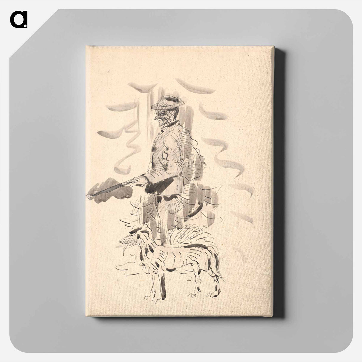 Hunter with a dog - アーノルド ピーター ワイズ クビンチャン Canvas.