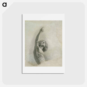 アートポストカード-Self Portrait with Upraised Arm - ギュスターヴ クールベ Postcard.