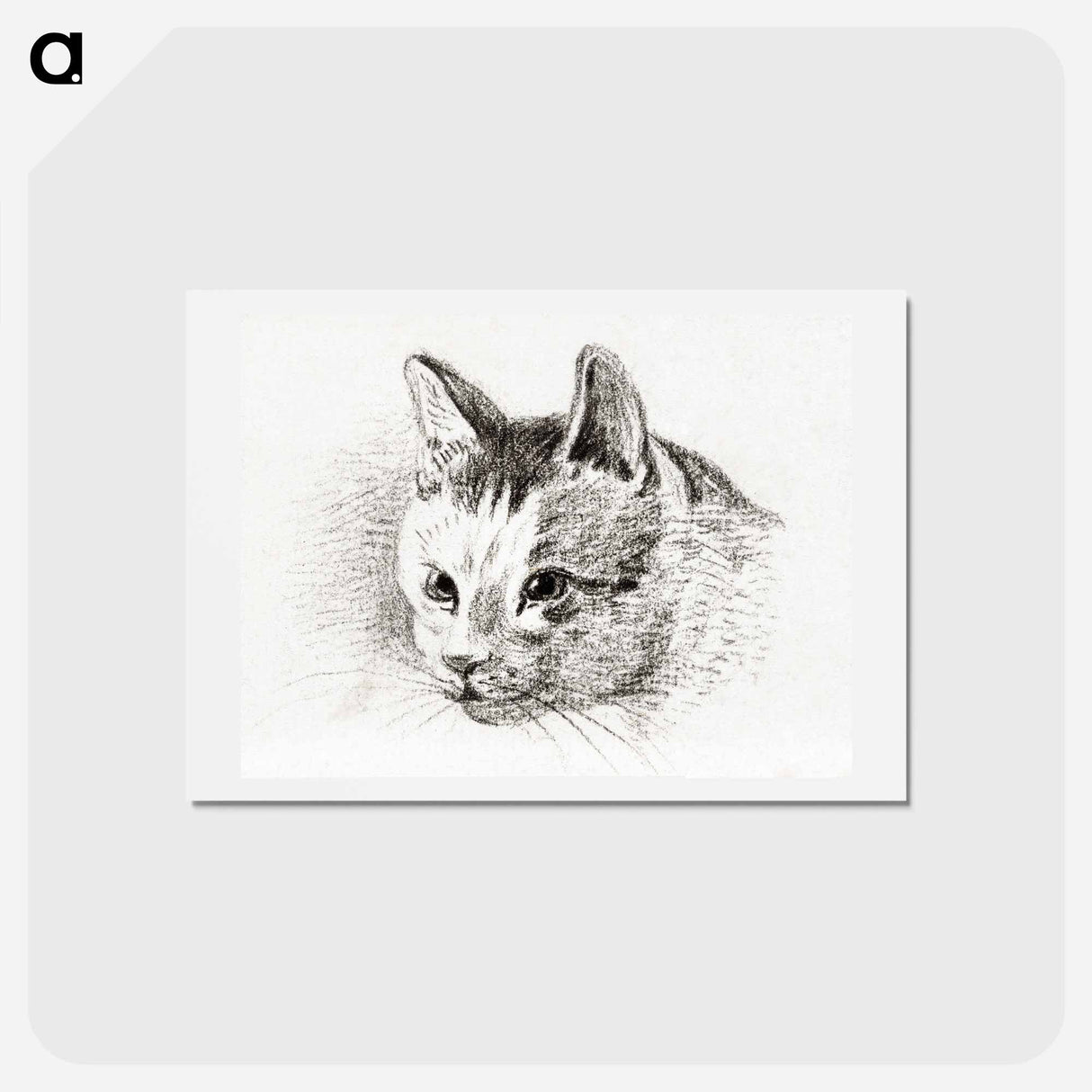 アートポストカード-Sketch of a cat - ジャン ベルナール Postcard.