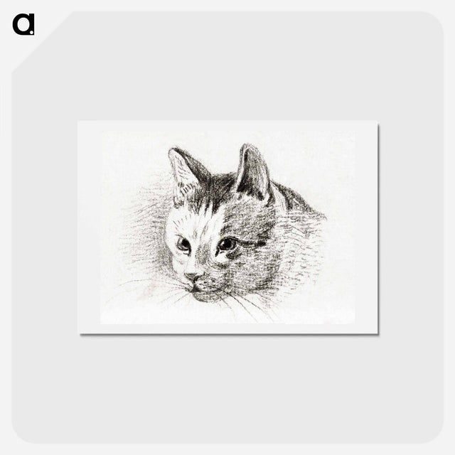 アートポストカード-Sketch of a cat - ジャン ベルナール Postcard.