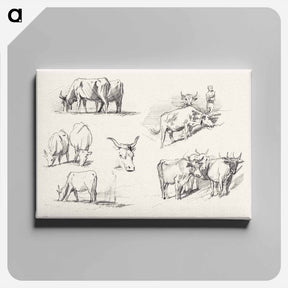 アートパネル-Studies of Cattle - ジョン シンガー サージェント Canvas.
